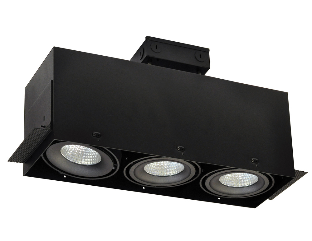 LED Trimless 3-Head MLS Housing, 30W / 2100lm per Head, 2700K, 32-Degrees Flood, Black, 120-277V