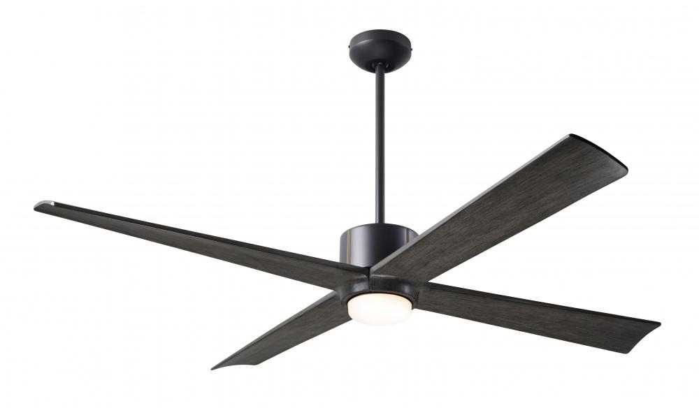 Nouveau DC Fan; Dark Bronze Finish w/ Brass; 56" Ebony Blades; 17W LED; Wall/Remote Combo Contro