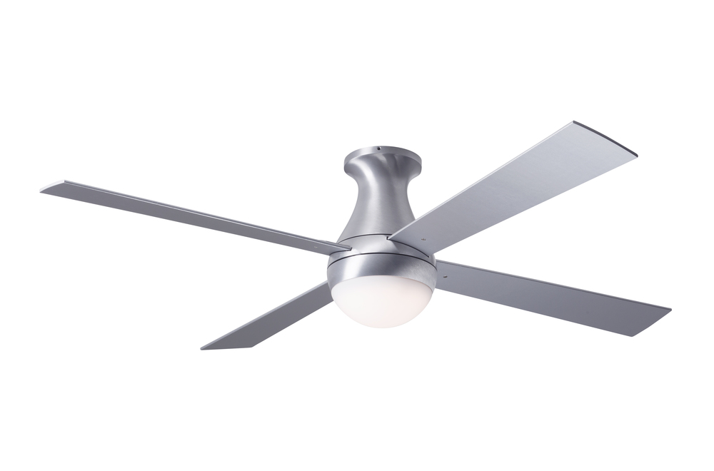 Ball Flush Fan; Brushed Aluminum Finish; 42" Aluminum Blades; 20W LED; Fan Speed and Light Contr