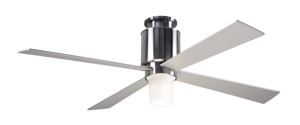 Lapa Flush Fan; Bright Nickel Finish; 50" Black Blades; 17W LED; Wall Control with Remote Handse