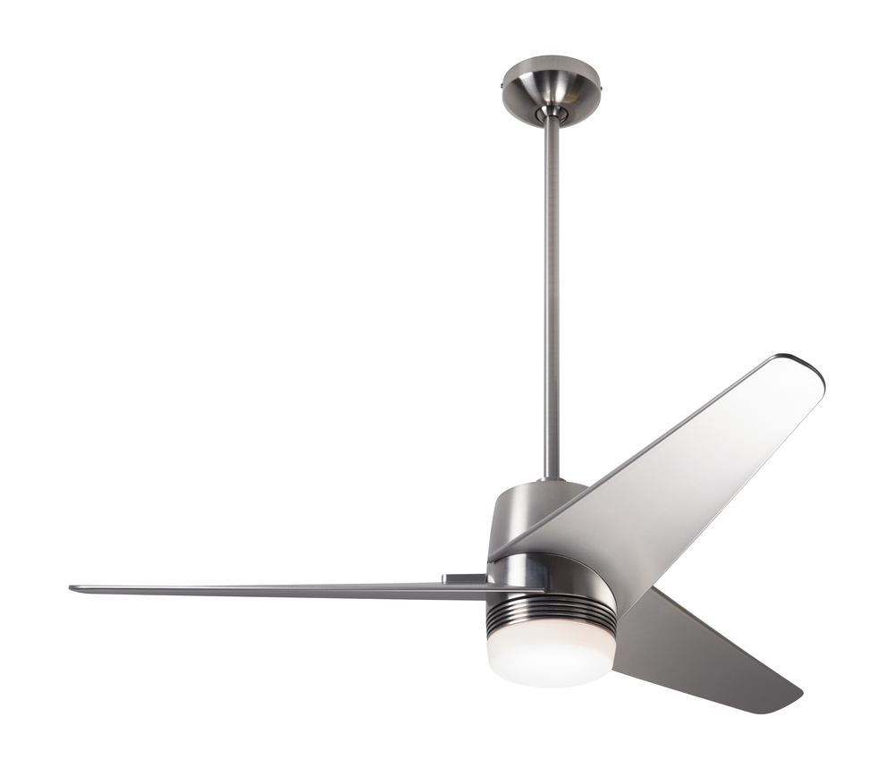 Velo DC Fan; Bright Nickel Finish; 48" Dark Blades; 17W LED; Wall/Remote Combo Control