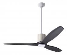 Modern Fan Co. LLX-GWIV-54-EB-NL-CC - LeatherLuxe DC Fan; Gloss White Finish with Ivory Leather; 54" Ebony Blades; No Light; Wall/Remo