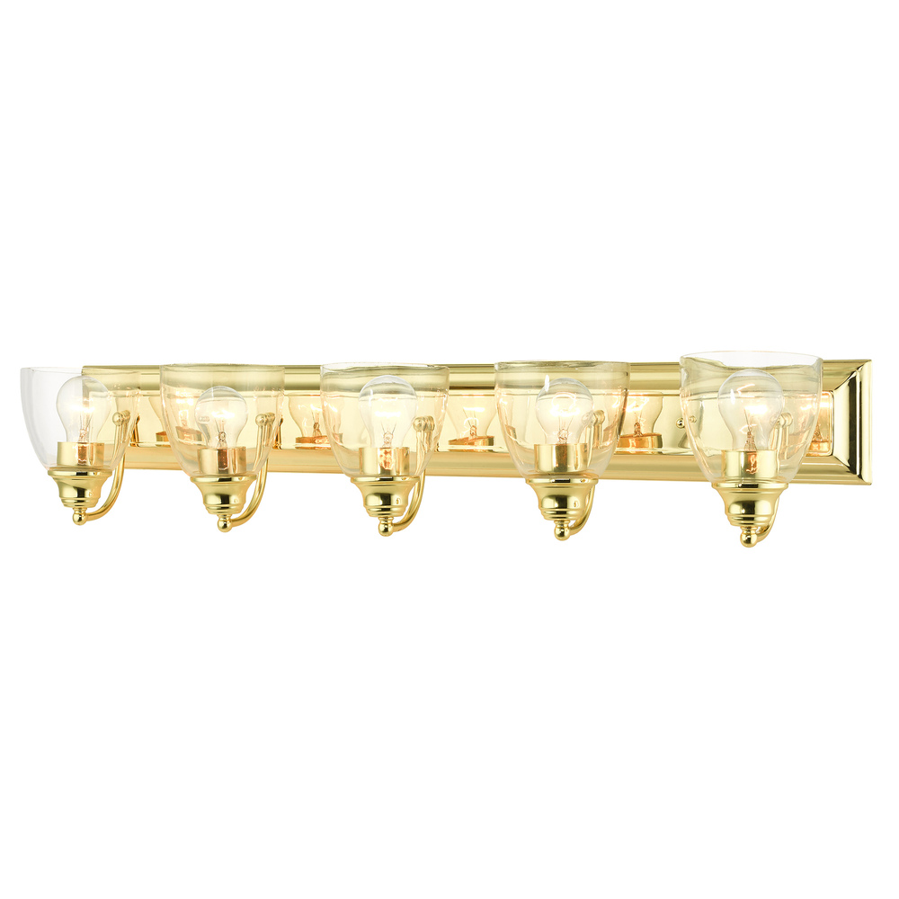 5 Lt Polished Brass Vanity Sconce