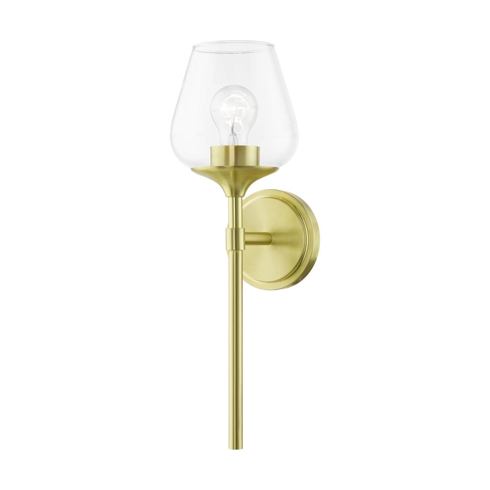 1 Light Satin Brass Vanity Sconce