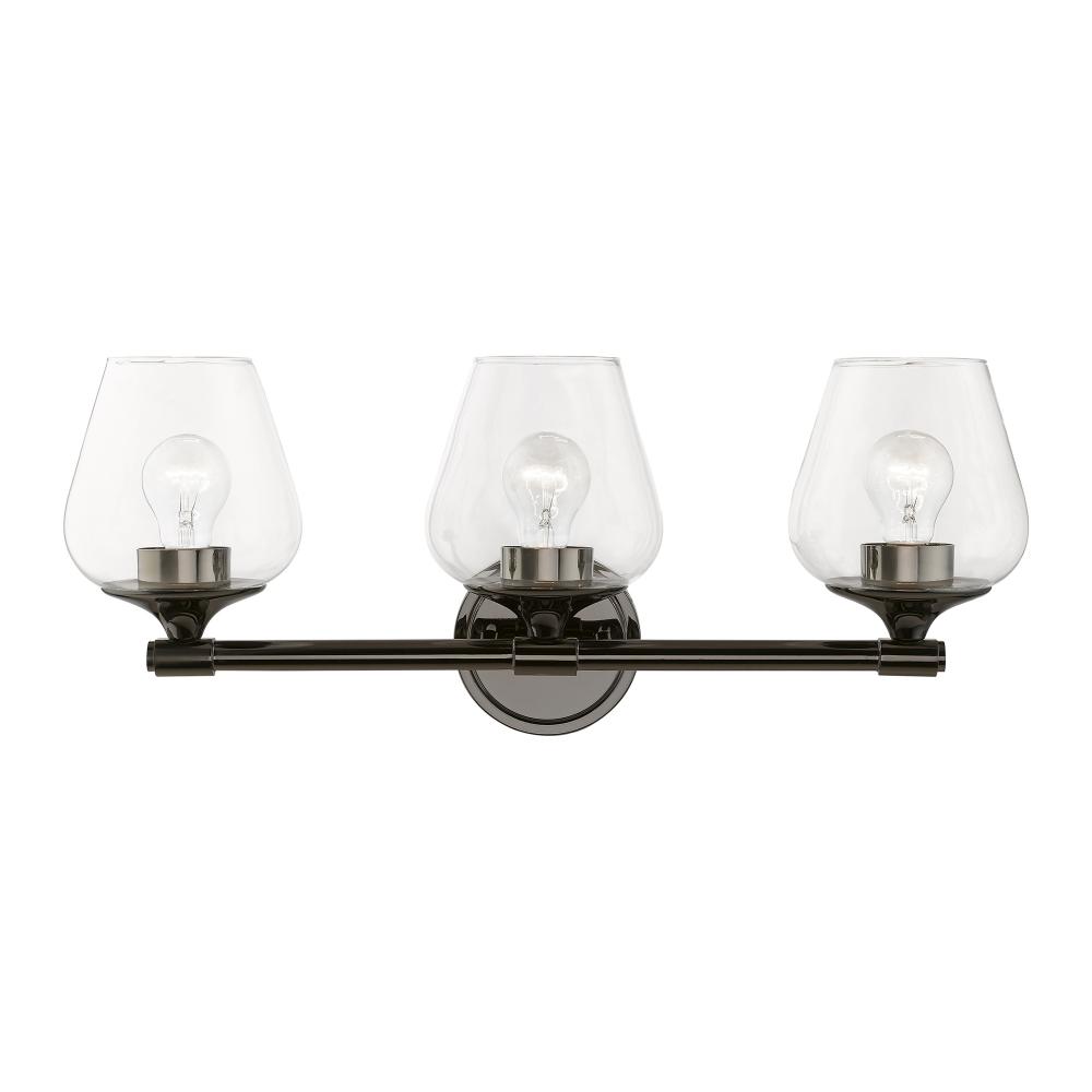 3 Light Black Chrome Vanity Sconce