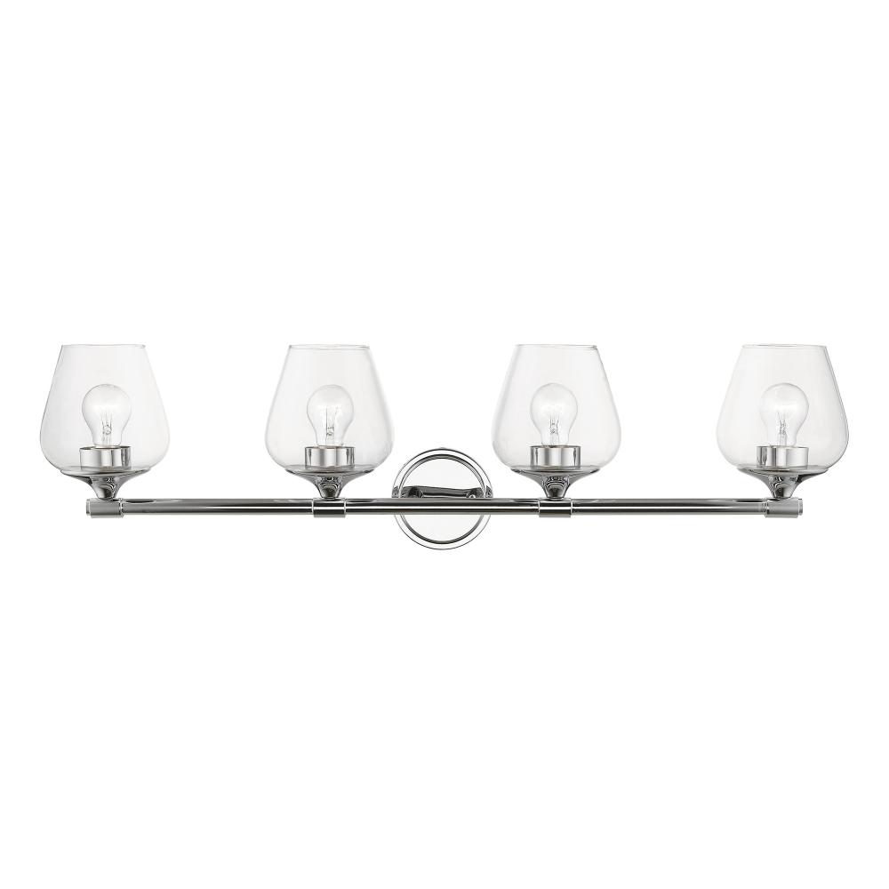 4 Light Polished Chrome Vanity Sconce