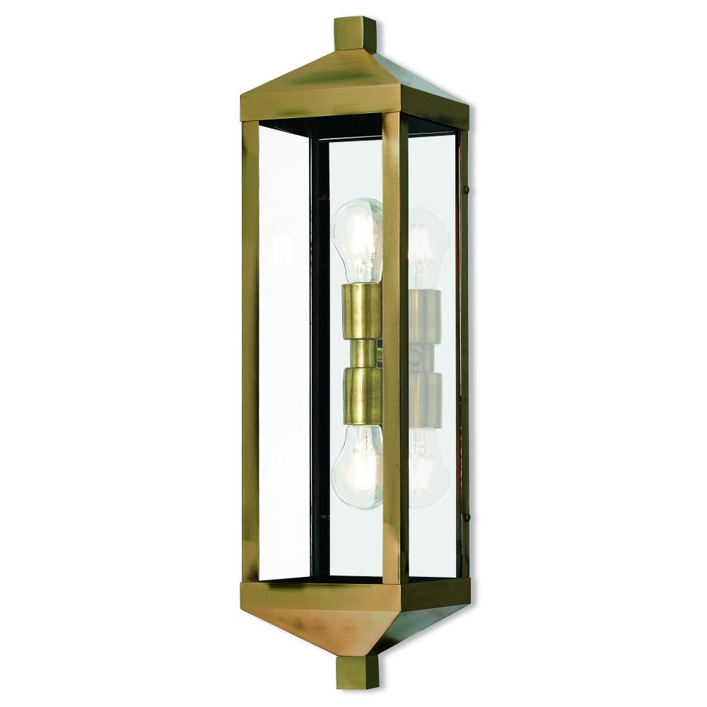 2 Lt AB Outdoor Wall Lantern