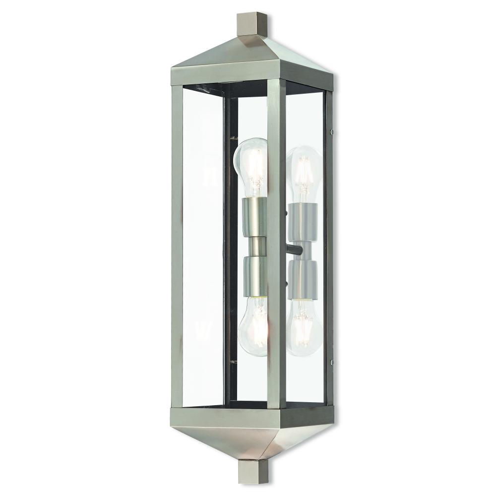 2 Lt BN Outdoor Wall Lantern