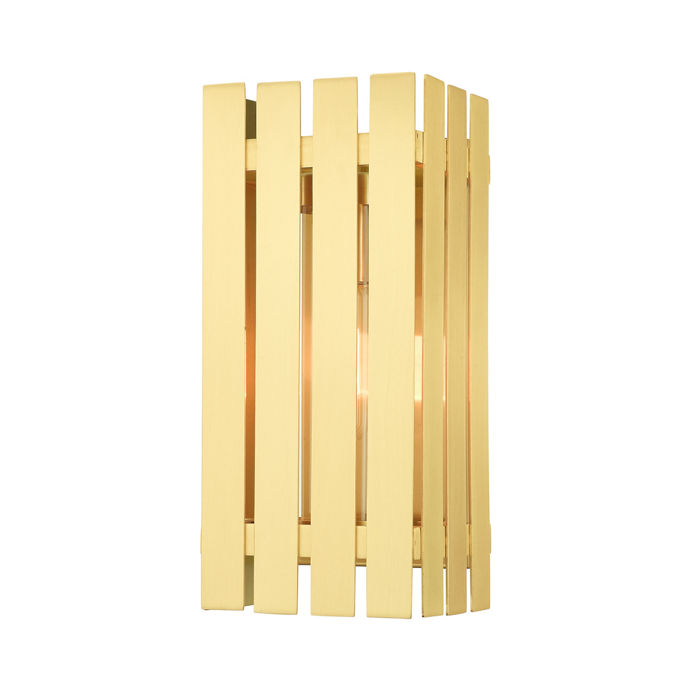 1 Lt Satin Brass Outdoor Wall Lantern