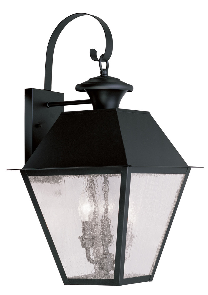 3 Light Black Outdoor Wall Lantern