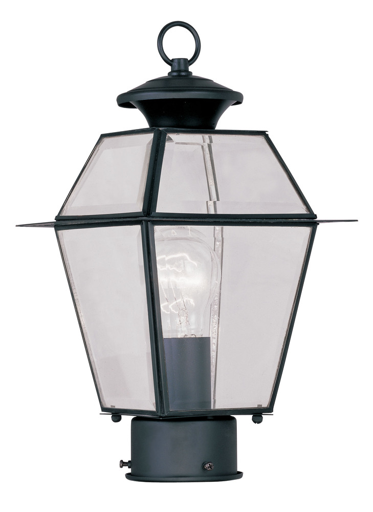 1 Light Black Outdoor Post Lantern