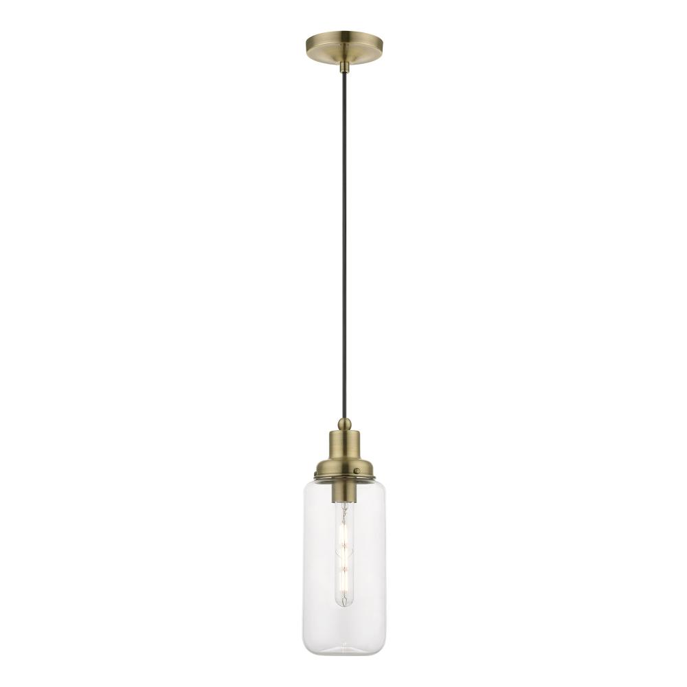 1 Light Antique Brass Mini Pendant