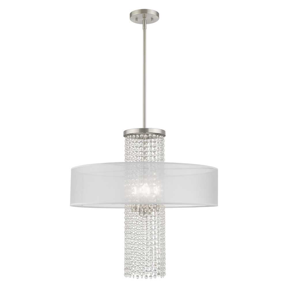 4 Lt Brushed Nickel Pendant Chandelier