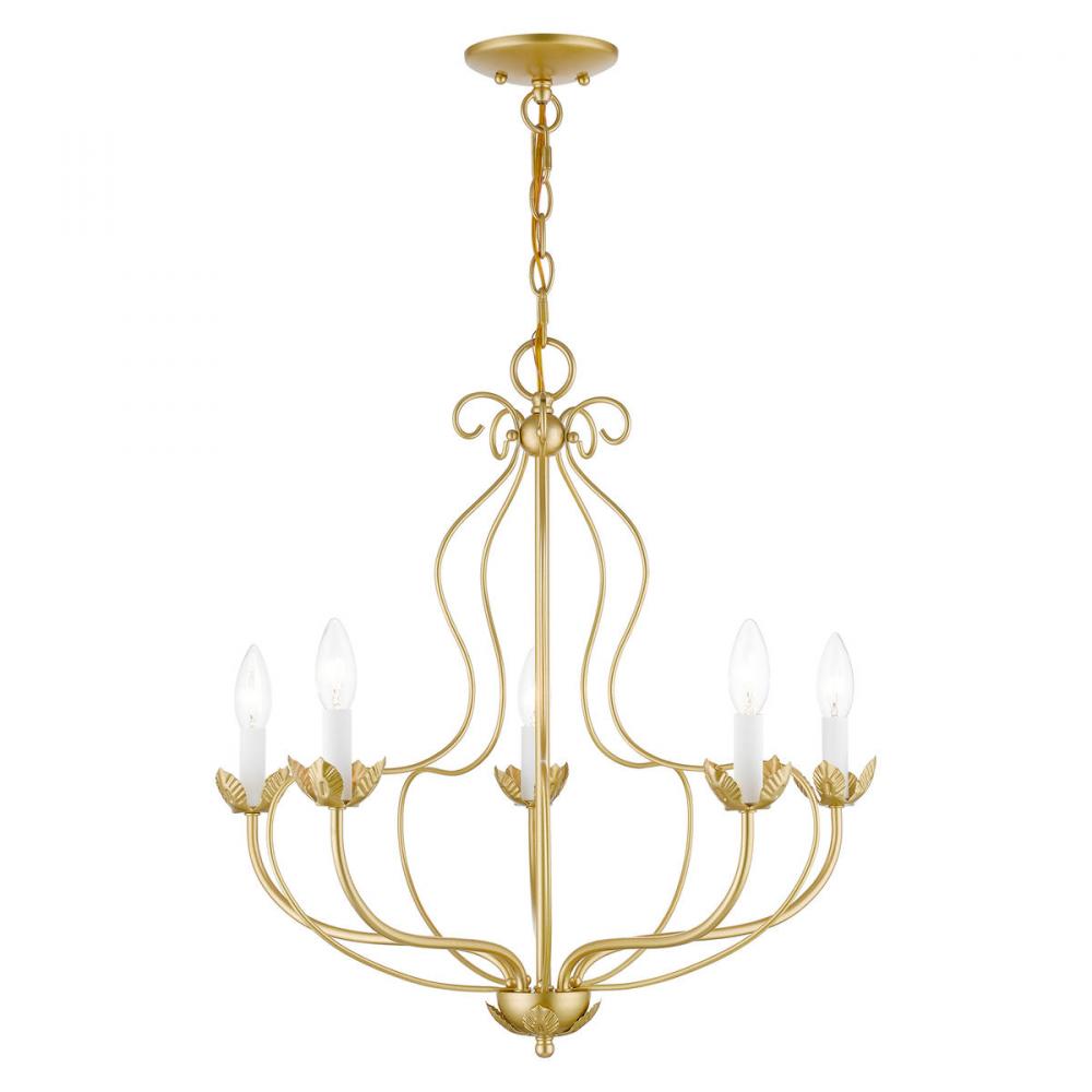 5 Light Soft Gold Chandelier