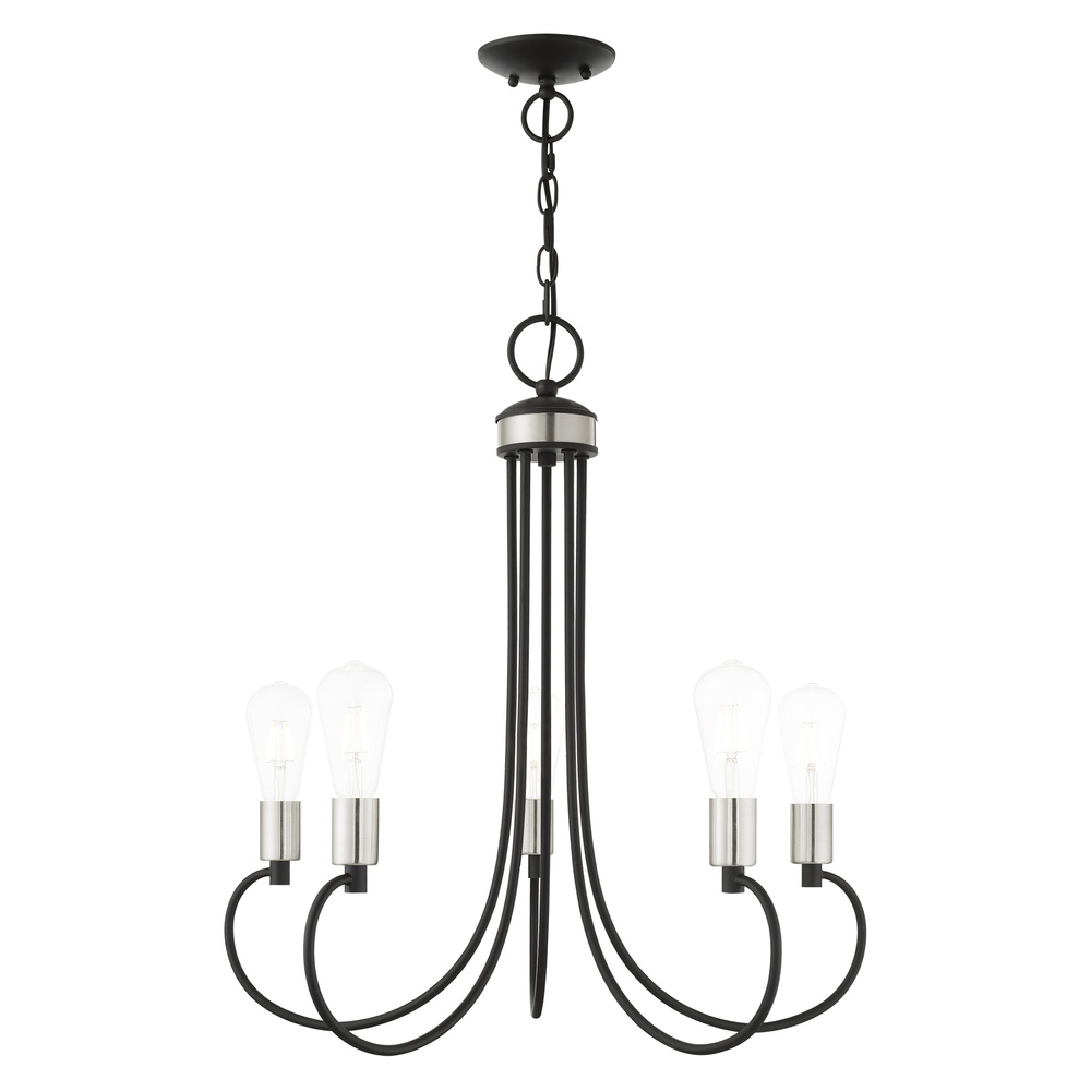 5 Lt Black Chandelier