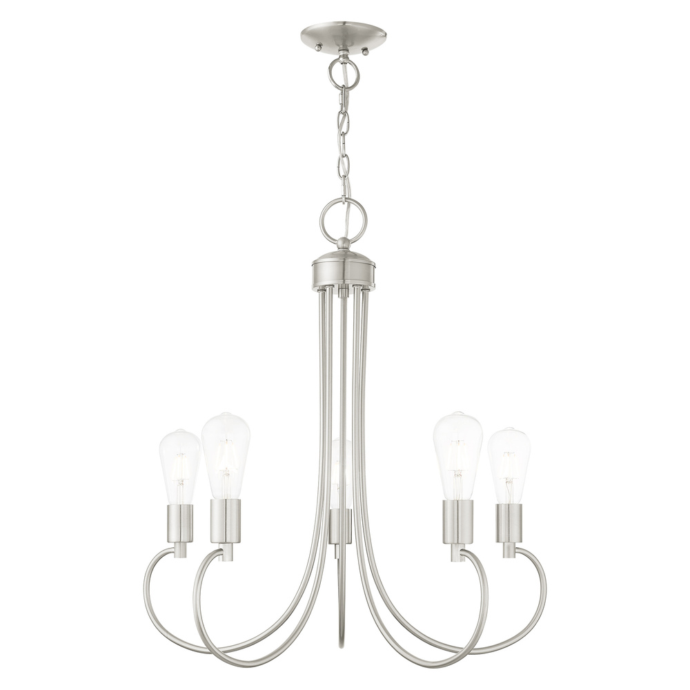 5 Lt Brushed Nickel Chandelier