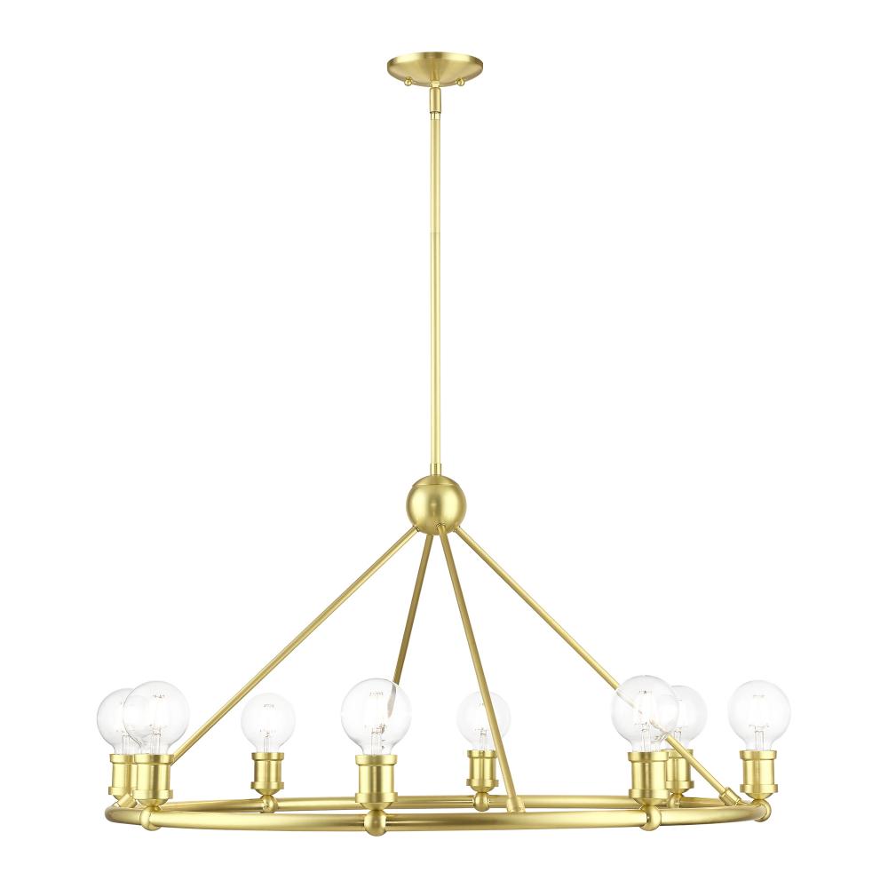 8 Light Satin Brass Chandelier