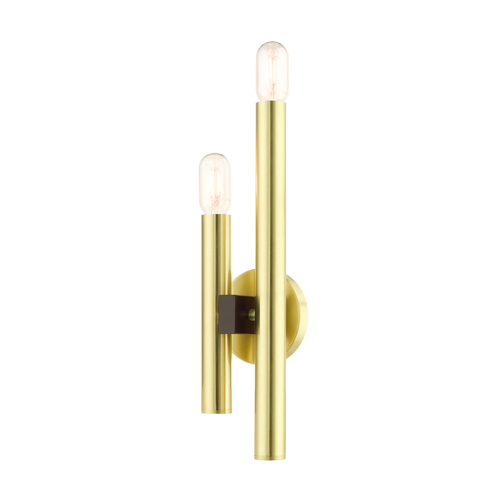 2 Lt Satin Brass ADA Double Sconce