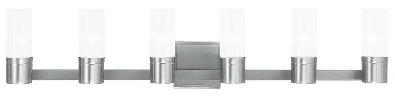 6 Light Brushed Nickel Bath Light