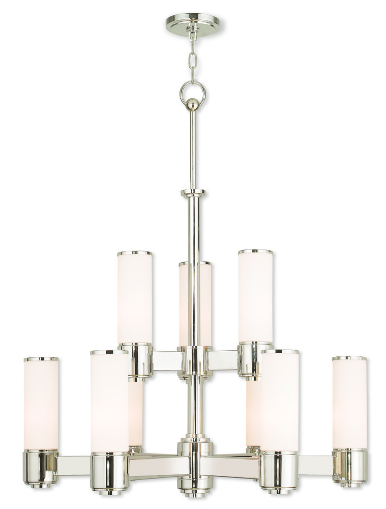 9 Light Polished Nickel Chandelier