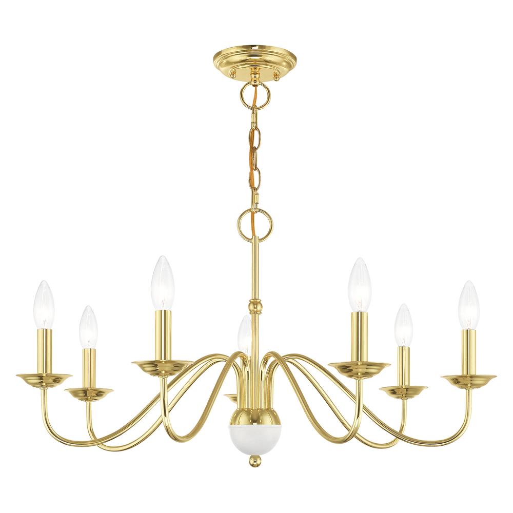 7 Lt Polished Brass Chandelier