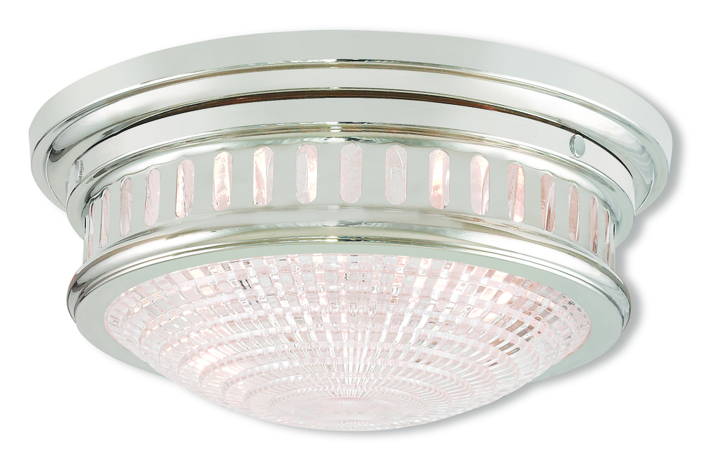 2 Light Polished Nickel Ceiling Mount