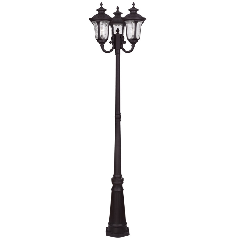 3 Light Bronze Outdoor 3 Head Post