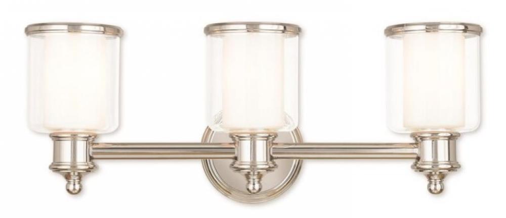 3 Light Polished Nickel Bath Light