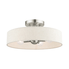 Livex Lighting 46037-91 - 4 Lt Brushed Nickel Semi Flush Mount