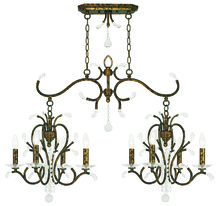 Livex Lighting 51007-71 - 4 Light + 4 Light VBR Linear Chandelier