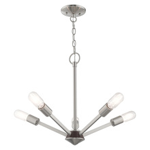 Livex Lighting 51155-91 - 5 Lt Brushed Nickel Chandelier