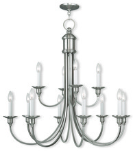 Livex Lighting 5149-91 - 12 Light Brushed Nickel Chandelier