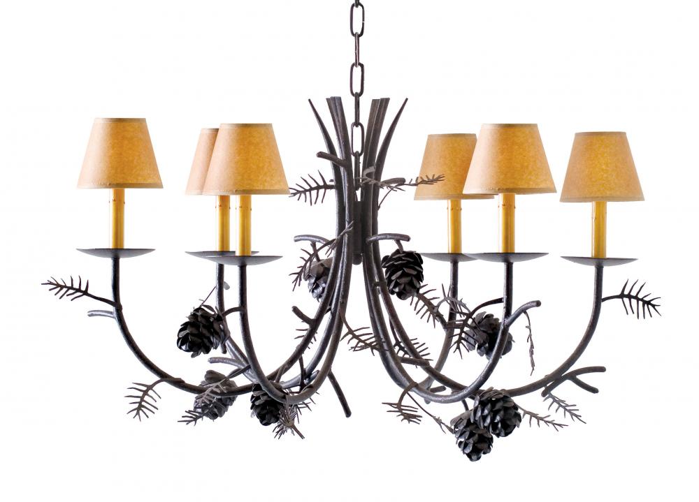 42" Wide Pinecone 6 Light Chandelier