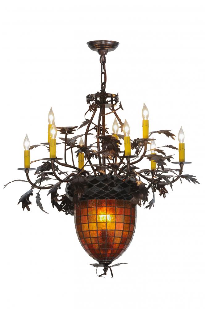 34" Wide Greenbriar Oak 9 Light Chandelier