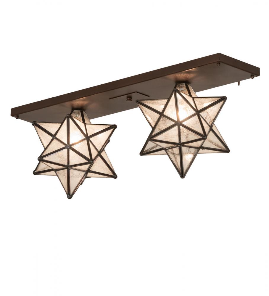 30" Long Moravian Star 2 Light Flushmount