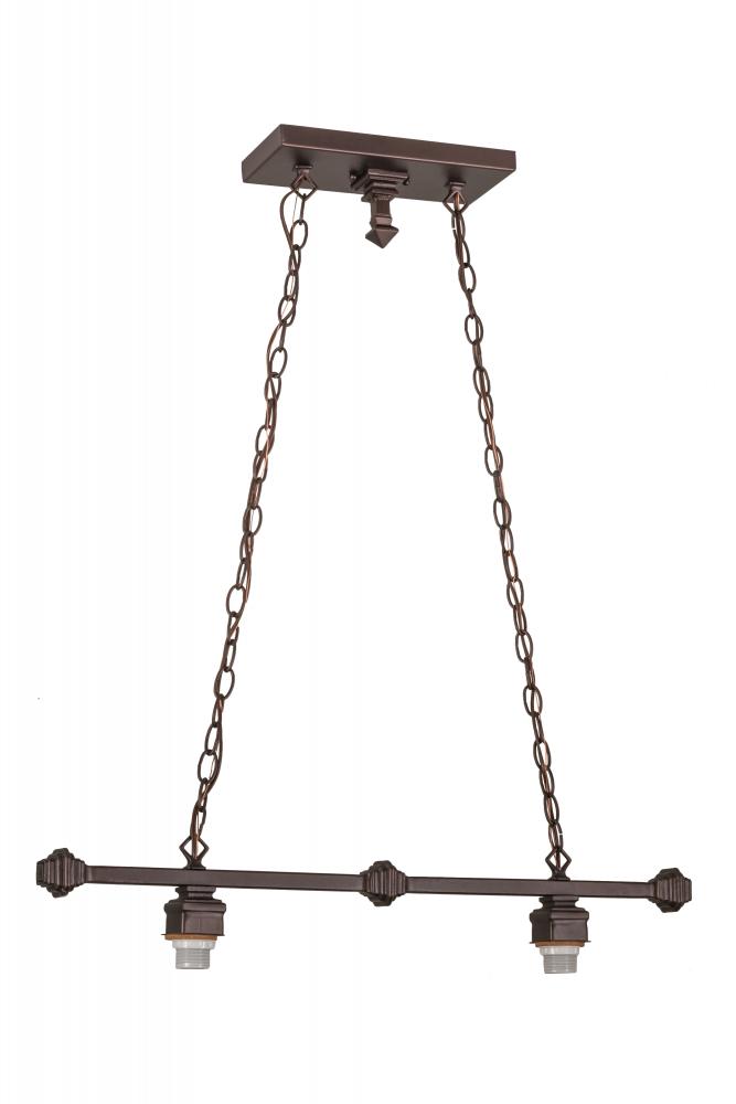 32"L Mahogany Bronze 2 LT Island Pendant Hardware