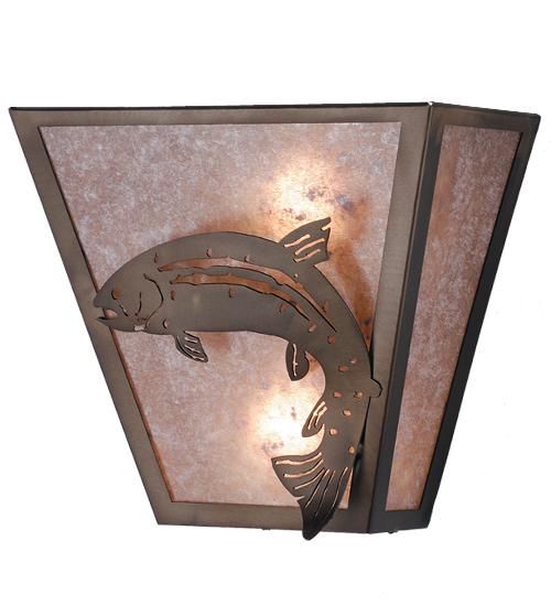 13"W Leaping Trout Wall Sconce