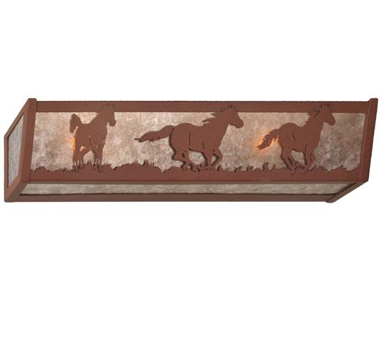 24"W Running Horses Vanity Light