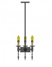 Meyda Blue 111646 - 8"W Warwick 3 LT Mini Pendant