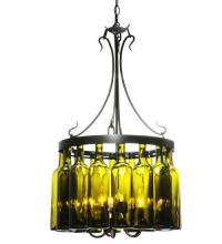 Meyda Blue 114514 - 19"W Tuscan Vineyard Villa 16 Wine Bottle Chandelier