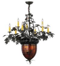 Meyda Blue 125052 - 34" Wide Greenbriar Oak 9 Arm Chandelier