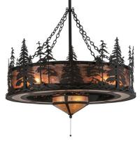 Meyda Blue 125745 - 45" Tall Pines w/Fan Light Chandel-Air