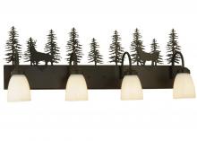 Meyda Blue 126281 - 33"W Deer through the Trees 4 LT Vanity Light