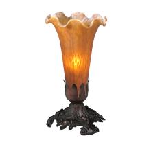 Meyda Blue 13359 - 7" High Amber Pond Lily Victorian Mini Lamp