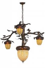 Meyda Blue 160189 - 48" Wide Acorn Branch 4 Light Chandelier