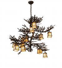 Meyda Blue 216222 - 50" Long Pine Branch Valley View 12 Light Chandelier