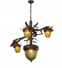 Meyda Blue 216420 - 48" Wide Acorn Branch 4 Light Cascading Chandelier