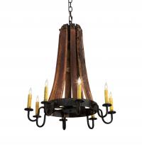 Meyda Blue 224987 - 24" Wide Barrel Stave Madera 8 Light Chandelier