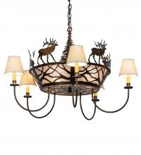 Meyda Blue 225914 - 35" Wide Elk on the Loose 5 Light Chandelier