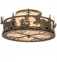 Meyda Blue 243425 - 24" Wide Moose & Fox Flushmount